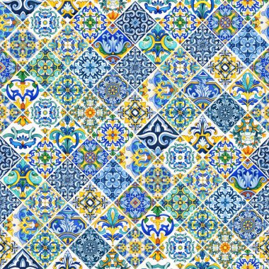 Suluboya geleneksel Maiolica pürüzsüz desen