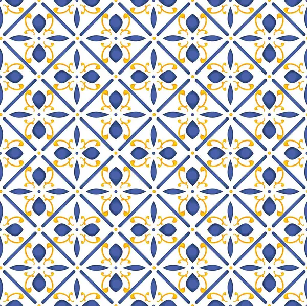 Akdeniz desenli mavi ve sarı tema