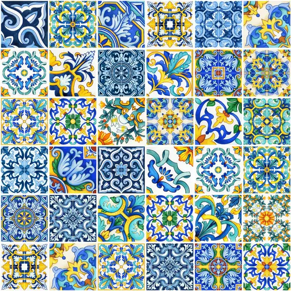 Suluboya geleneksel Maiolica pürüzsüz desen