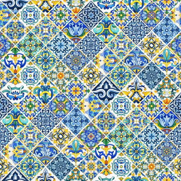 Suluboya geleneksel Maiolica pürüzsüz desen