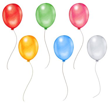 suluboya parlak renkli balonlar.