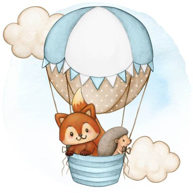 Suluboya bebek duşu balon akıllı tilki ve kirpi