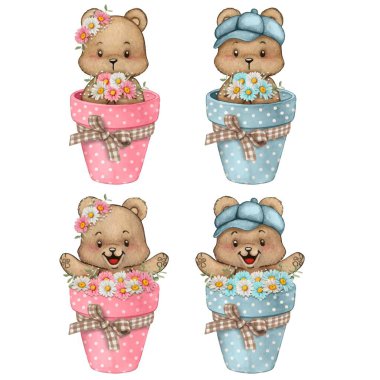 Bebek tilki sıcak hava balonunda bebek partisinde