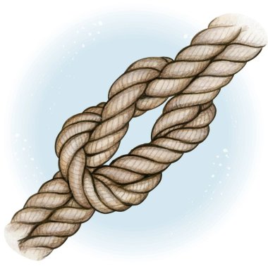 Suluboya el çizilmiş denizcilik düğümü