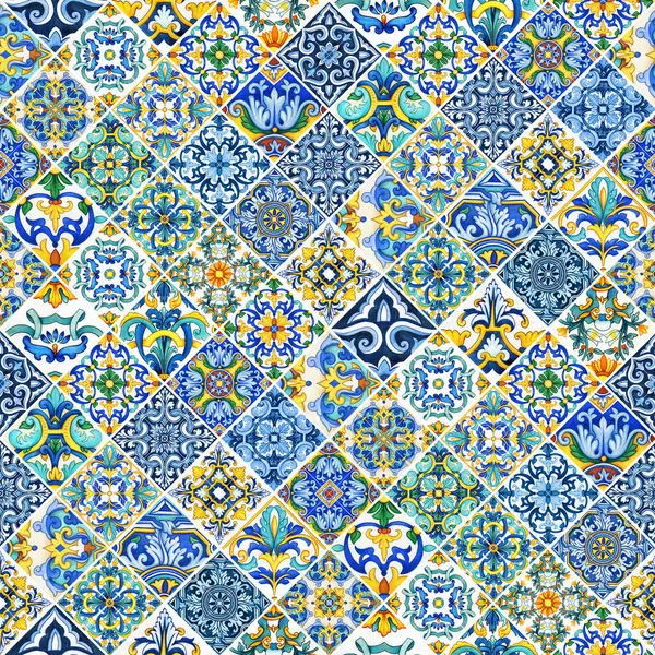 Suluboya geleneksel Maiolica pürüzsüz desen