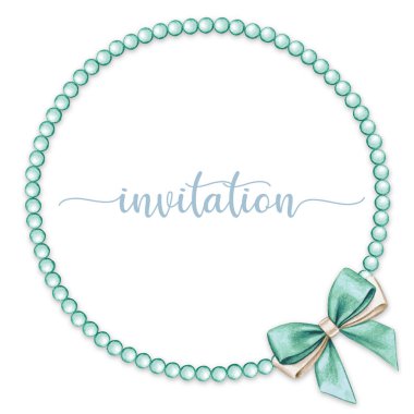 Suluboya el yay ile zarif inci çerçeve çizdi