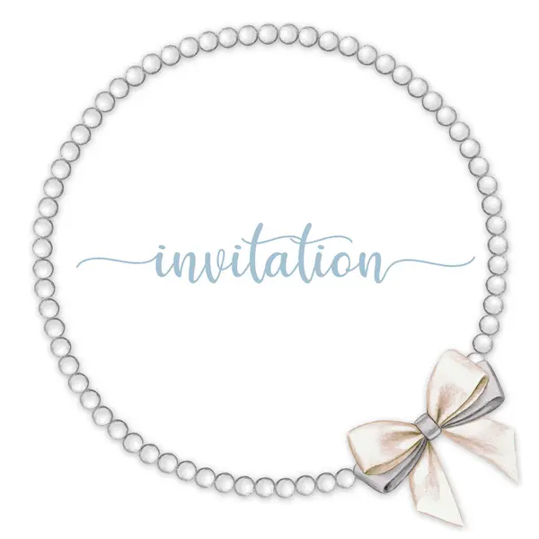 Suluboya el yay ile zarif inci çerçeve çizdi