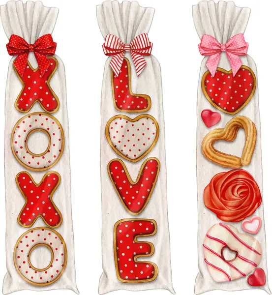 suluboya el çizilmiş aşk mesajı kurabiyeleri