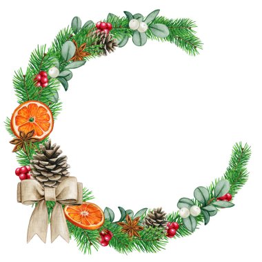 Zarif suluboya Noel çelengi