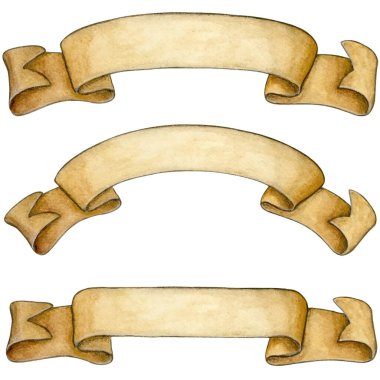 Suluboya el çizilmiş eski parşömen afişi
