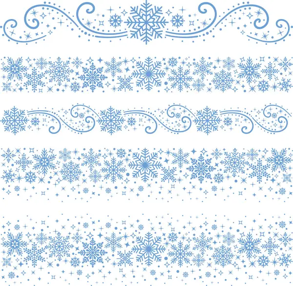 Beyaz üzerine kar taneleri mavi çizgiler