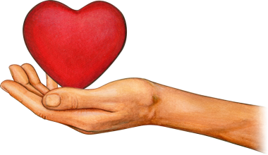 Suluboya el çizimi Sevginin Elleri