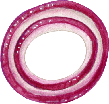 Suluboya elle çizilmiş soğan halkası