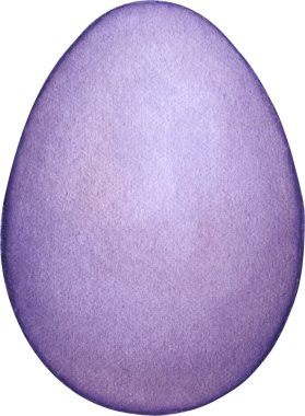 Suluboya el beyaz arka planda gerçekçi bir paskalya mor yumurtası çizdi 