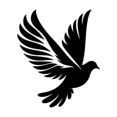 güvercin simgesi, siyah renk biçimi