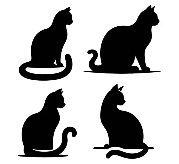 Kedi silueti tasarım vektör çizimi