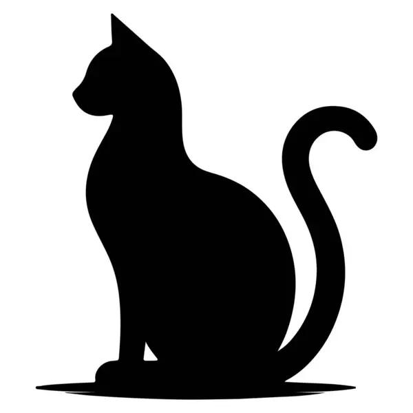 Kedi silueti tasarım vektör çizimi