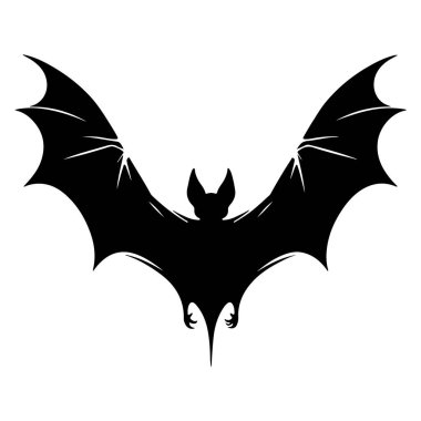 Cadılar Bayramı yarasa silueti Vektör illüstrasyonu beyaz arkaplanda izole