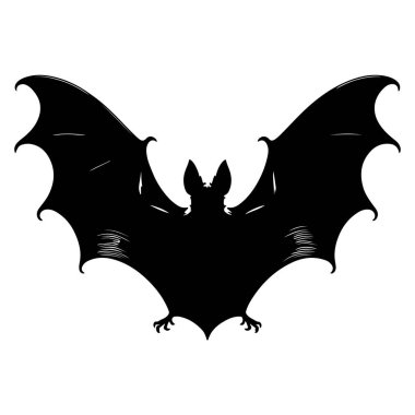 Cadılar Bayramı yarasa silueti Vektör illüstrasyonu beyaz arkaplanda izole