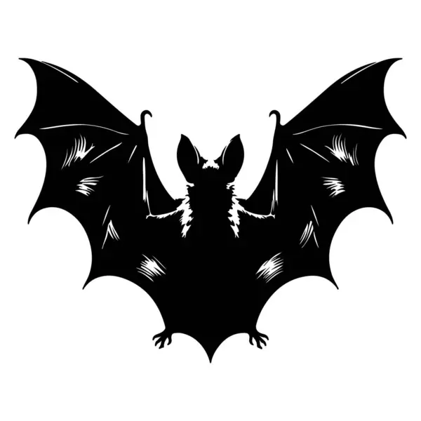 Cadılar Bayramı yarasa silueti Vektör illüstrasyonu beyaz arkaplanda izole