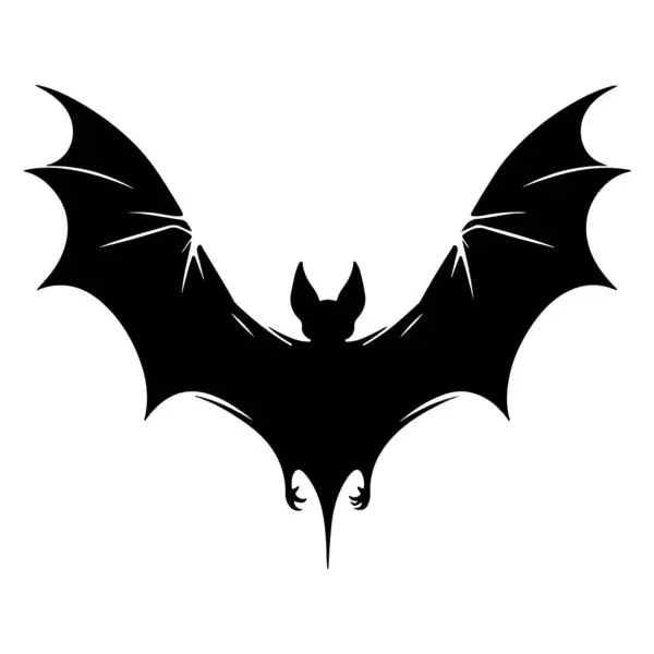 Cadılar Bayramı yarasa silueti Vektör illüstrasyonu beyaz arkaplanda izole