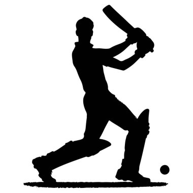 Kriket oyuncusu Silueti Diz çökmüş Yarasa Vuruşu