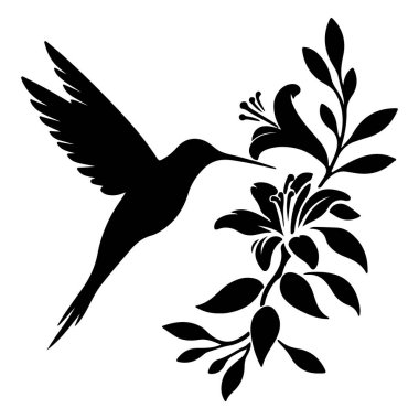 Uçan sinekkuşları silueti beyaz arka planda izole edildi