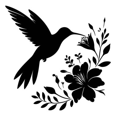 Uçan sinekkuşları silueti beyaz arka planda izole edildi