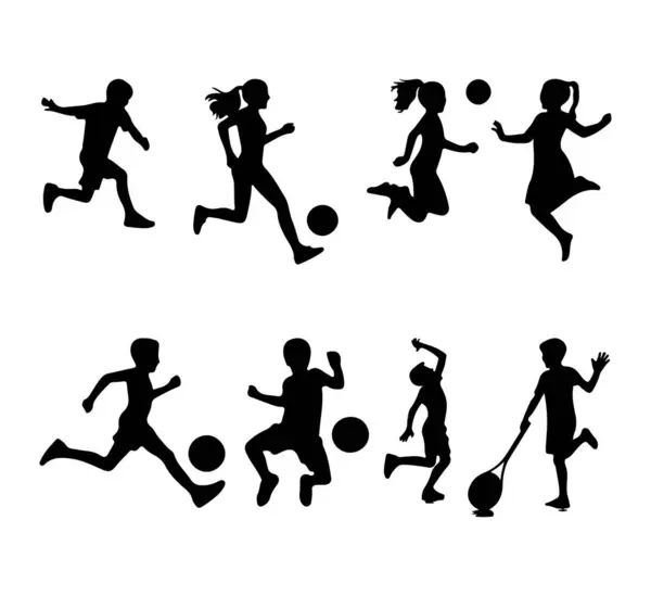 Çocuk silueti vektör illüstrasyon tasarımını ayarla