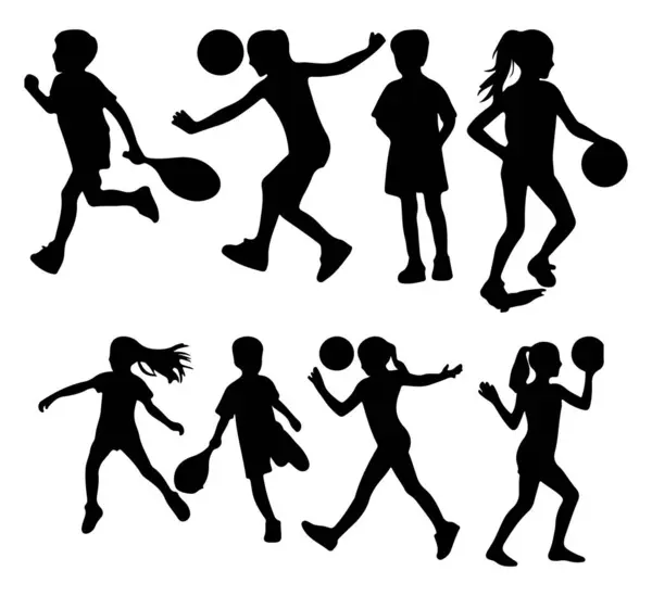 Çocuk silueti vektör illüstrasyon tasarımını ayarla