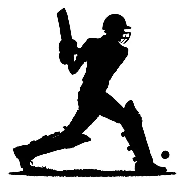 Kriket oyuncusu Silueti Diz çökmüş Yarasa Vuruşu