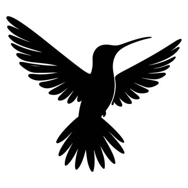 Uçan sinekkuşları silueti beyaz arka planda izole edildi