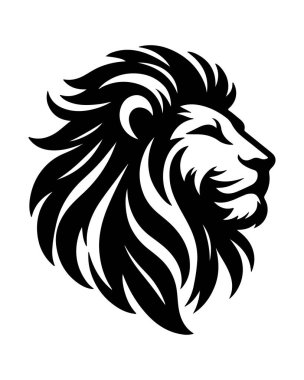 Beyaz Arkaplanda Aslan Silueti Grafik Logosu
