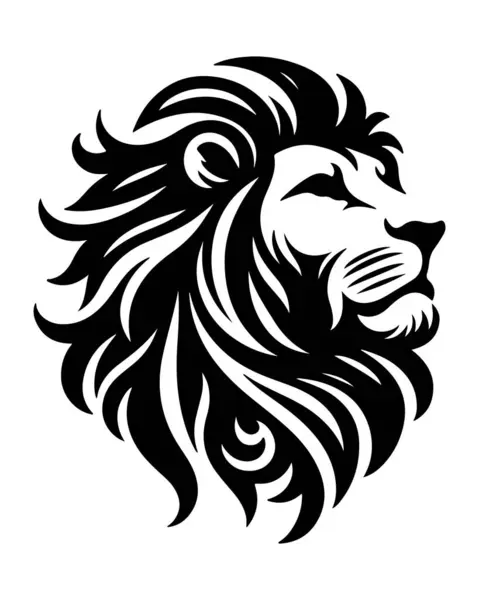 Beyaz Arkaplanda Aslan Silueti Grafik Logosu