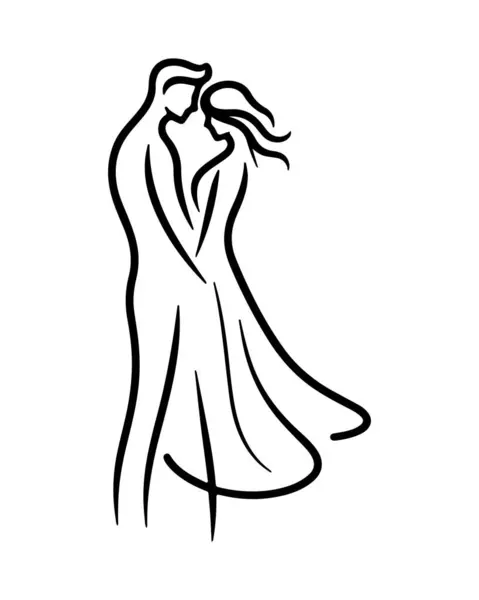 Birbirlerine aşık olan siluetler beyaz arka planda farklı pozlar verirler.