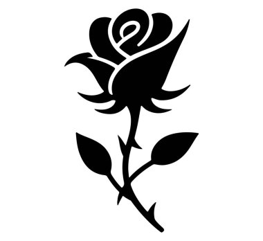 Rose Shilhouette Resim Çiçekleri Koleksiyon Vektörü Tasarımı