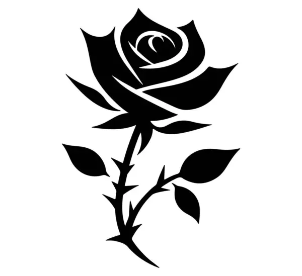 Rose Shilhouette Resim Çiçekleri Koleksiyon Vektörü Tasarımı