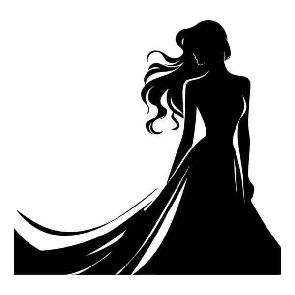 Profil uzun saçlı güzel kız silüeti