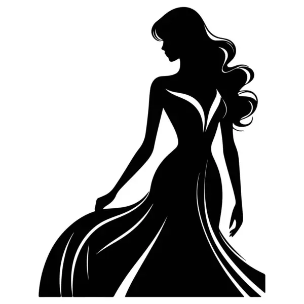 Profil uzun saçlı güzel kız silüeti