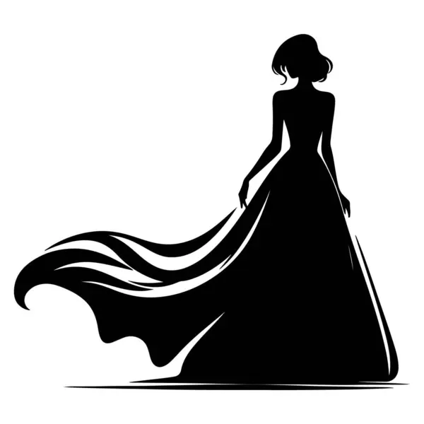 Profil uzun saçlı güzel kız silüeti