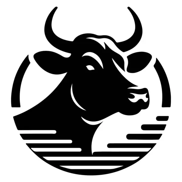 İnek kafası silueti Kızgın İnek Yüzlü vektör beyaz arkaplan