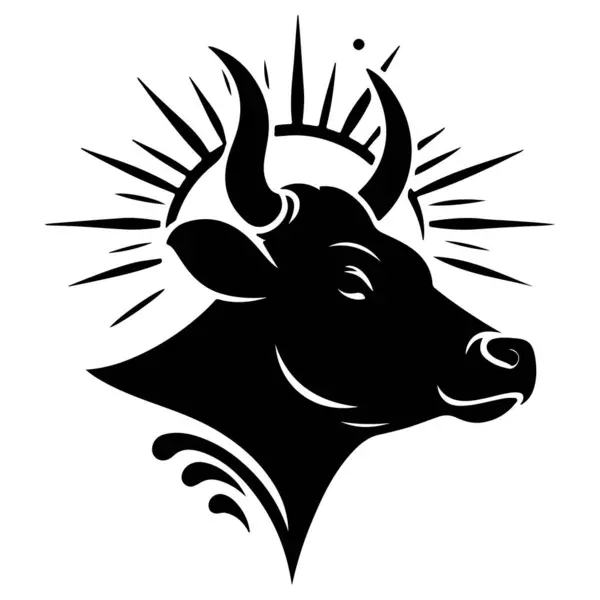 İnek kafası silueti Kızgın İnek Yüzlü vektör beyaz arkaplan