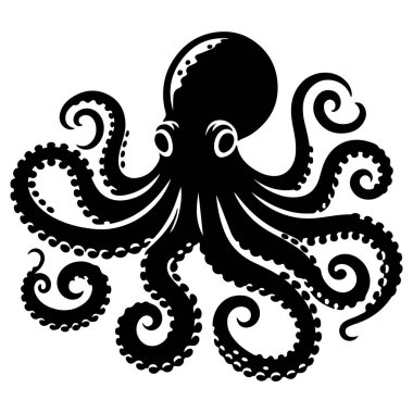 Ahtapot silueti vektör çizimi