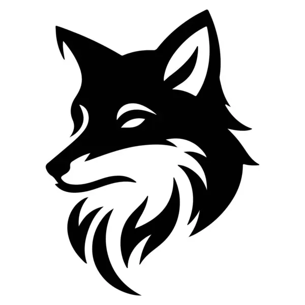 Beyaz arkaplanda Fox baş siluet vektör çizimi tasarımı