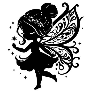 düz tasarım peri silueti tasarım vektör çizimi