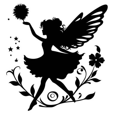 düz tasarım peri silueti tasarım vektör çizimi