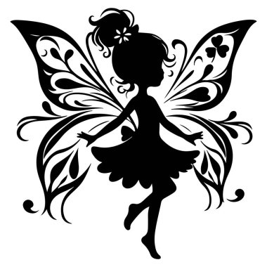 düz tasarım peri silueti tasarım vektör çizimi