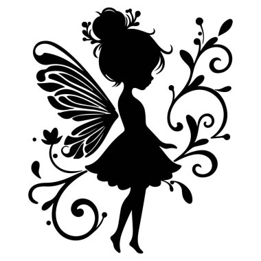 düz tasarım peri silueti tasarım vektör çizimi