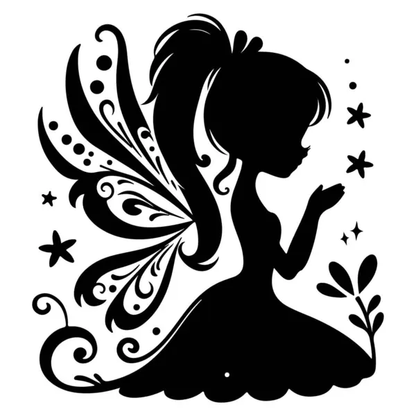 düz tasarım peri silueti tasarım vektör çizimi