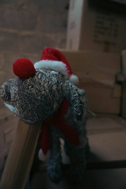 A Christmas ornament shaped like a dog, designed to look like a basket clipart